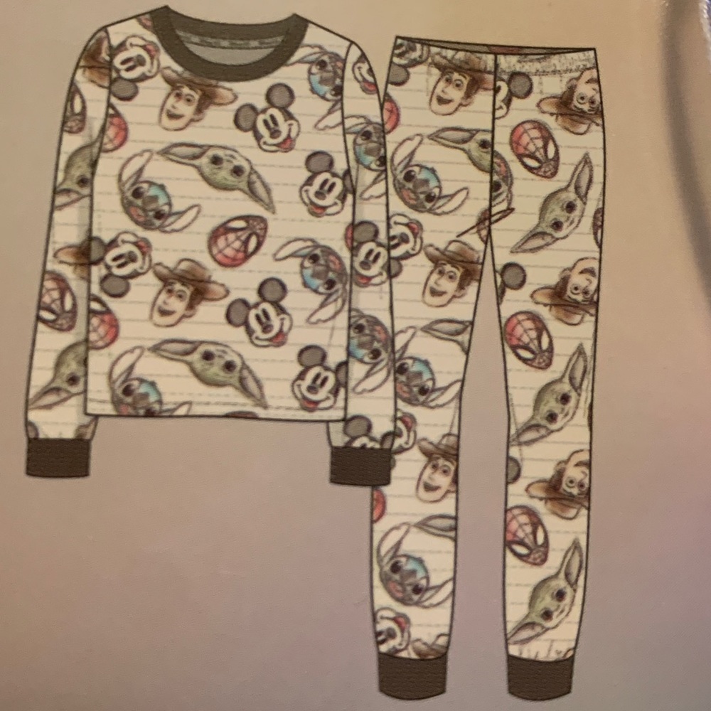 MENS DISNEY 2 PIECE PJS - Picture 2 of 4